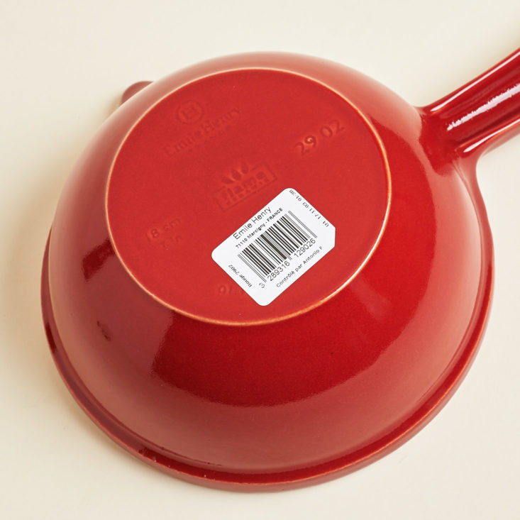 base of red fondue pot