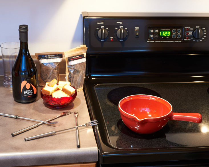 red fondue pot and fondue kit from robb vices february 2018