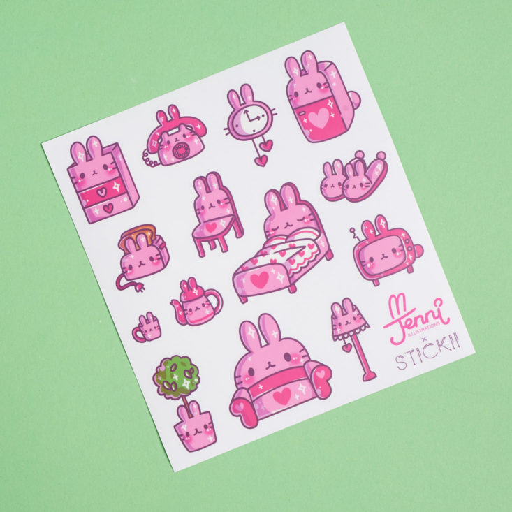 pink bunny furniture stickers