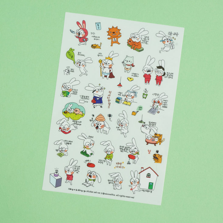 white bunny with glasses stickers