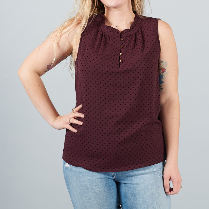 StitchFix Clothing Box February 2018 Sleeveless Top Detail