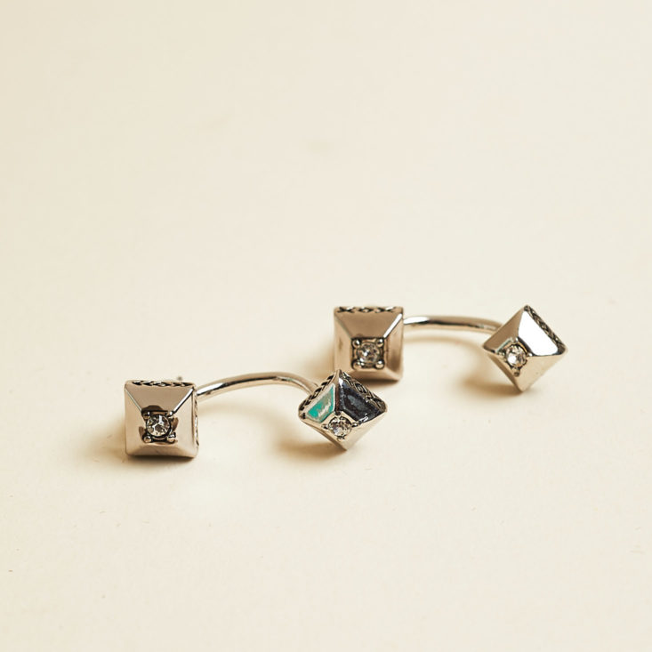 silver hook shaped earrings