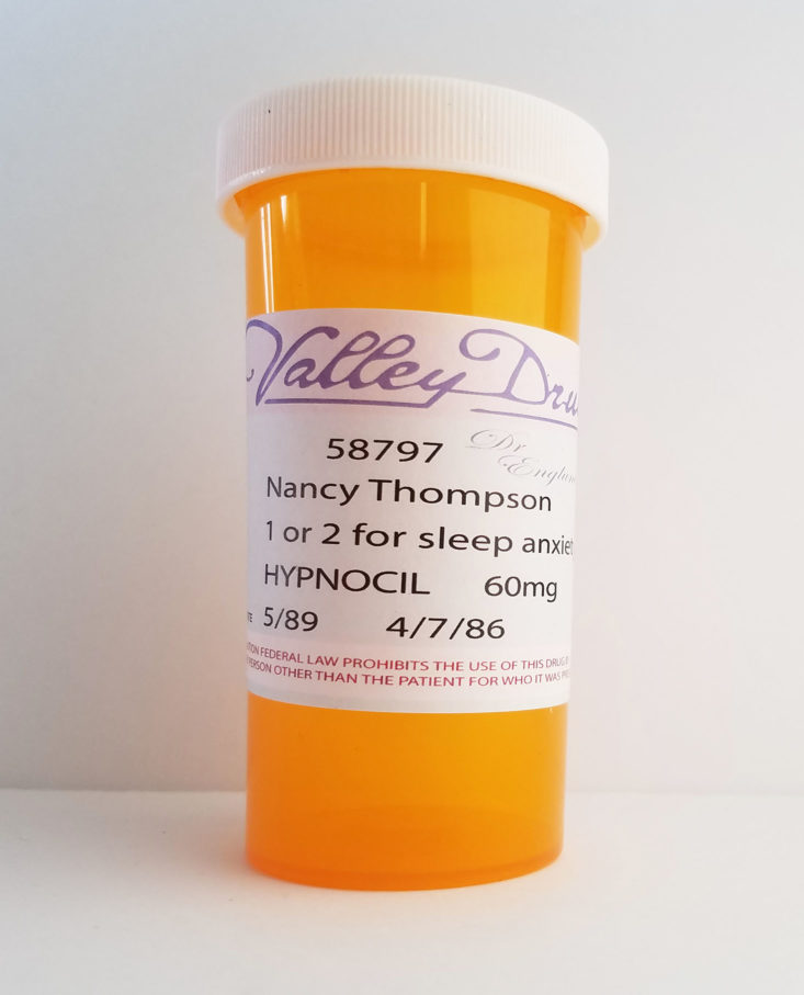 Nancy’s Replica Hypnocil Prop Pill Bottle from A Nightmare on Elm Street 3 