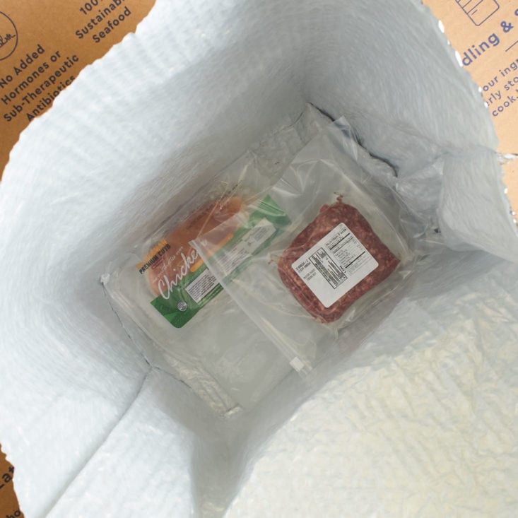 Your meat is snuggled up to an ice pack to keep it as fresh as possible.