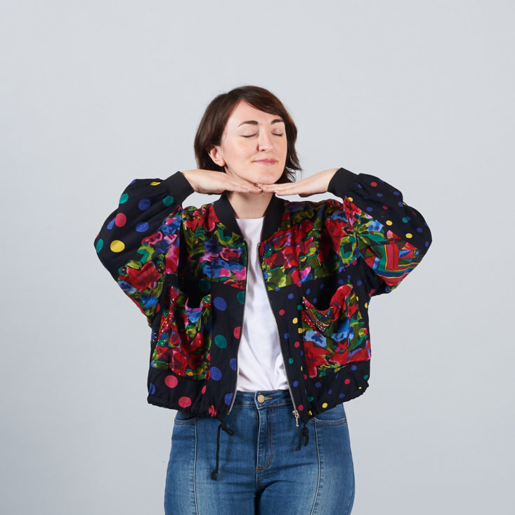 colorful jacket pose