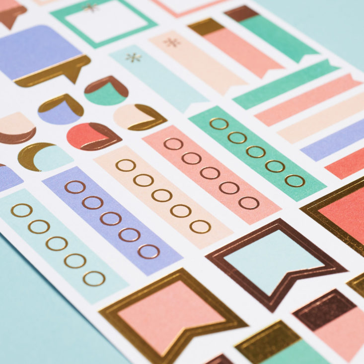 journal stickers up close