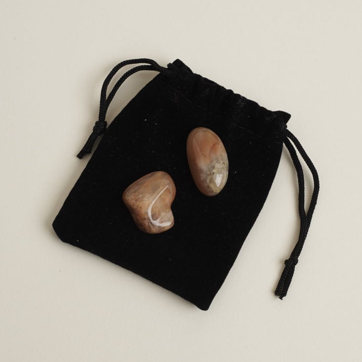2 tumbled moonstones with pouch
