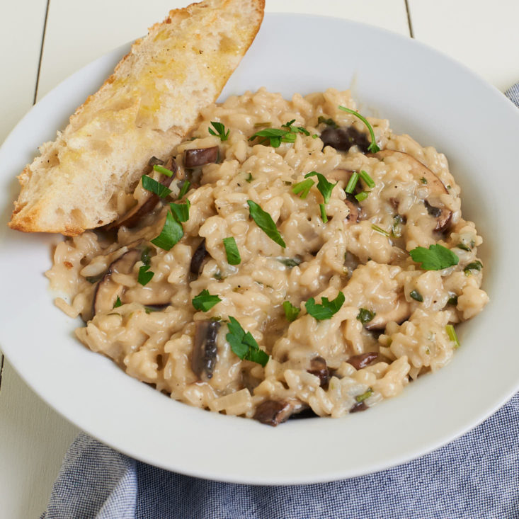 home chef mushroom risotto finished product