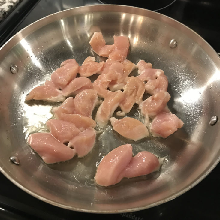 Begin cooking chicken while oven preheats