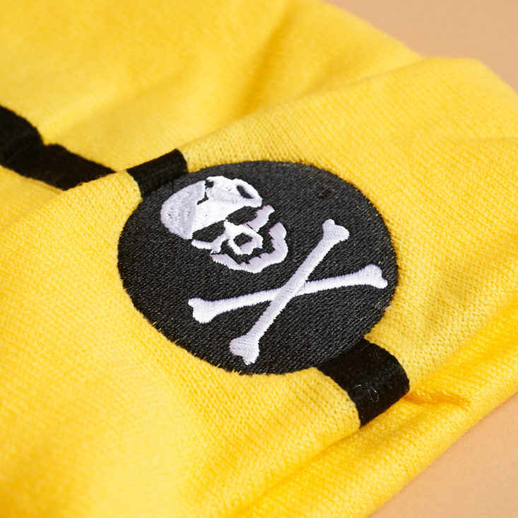 crossbones patch on beanie