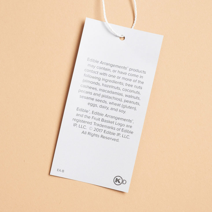 edible arrangements tag