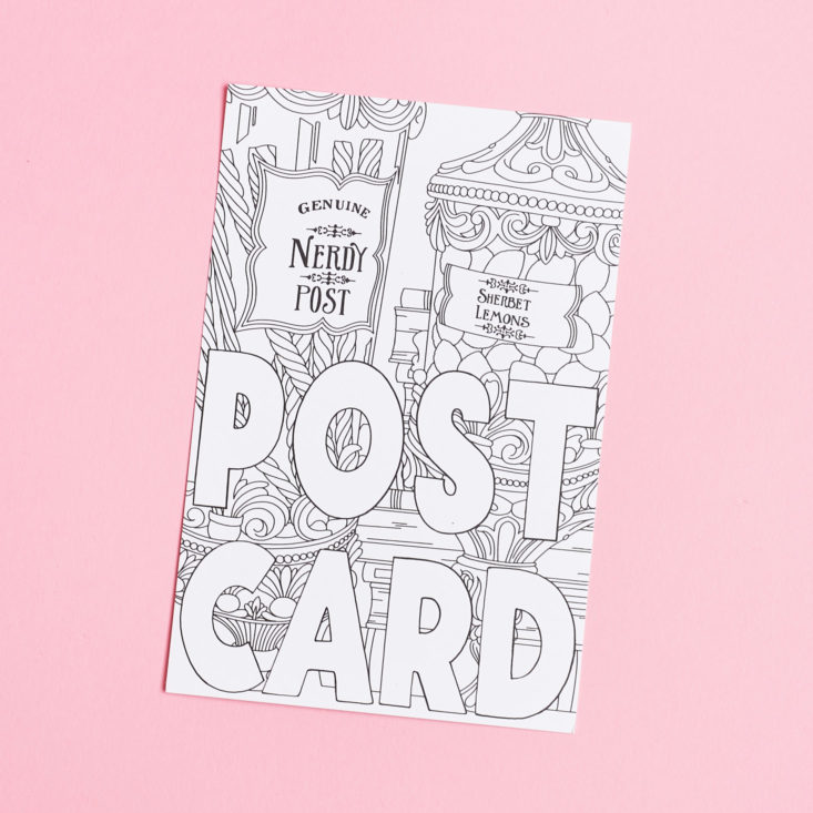 nerdy post coloring book postcard