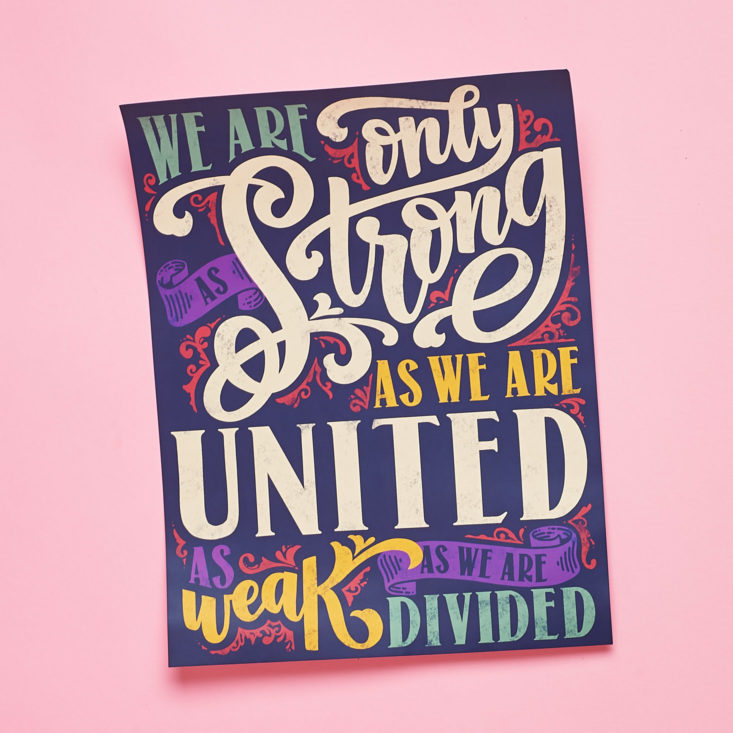 strong as we are united dumbledore illustrated quote poster