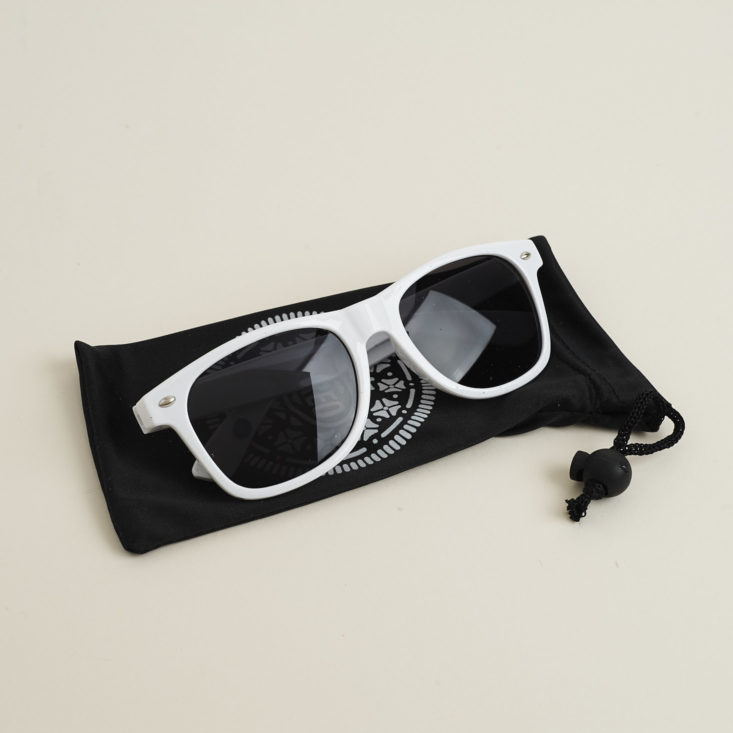 OREO sunglasses on pouch