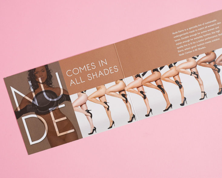 reverse side of nude makeup card