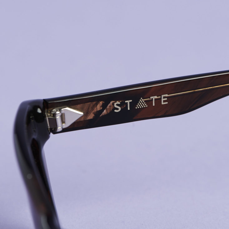 detail of State Optical Armitage Sunglasses arm