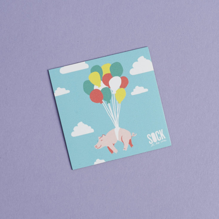 Sock It To Me Magnet featuring a pig with balloons