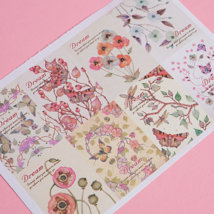 garden scenes stickers up close