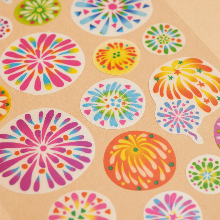 colorful fireworks sticker sheet