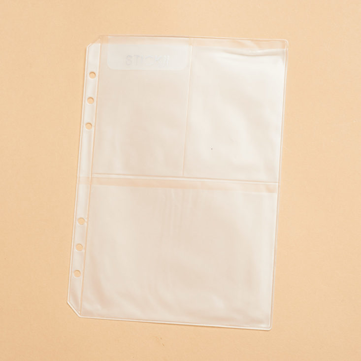 sticker storage sleeve