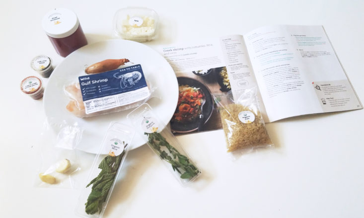 SunBasket February 2018 Shrimp ingredients