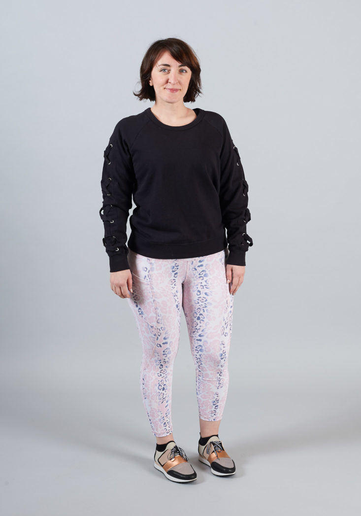 lace up sleeve sweatshirt