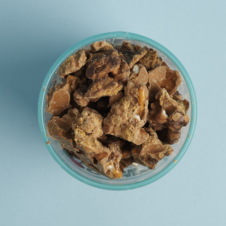 close up of OMG's Peanut Butter Pretzel Clusters