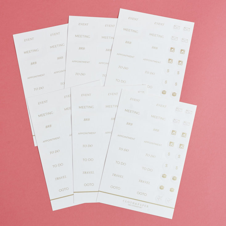 6 sheets of Gold Foil CEO Sticker Sets