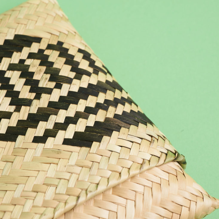 closeup on woven purse
