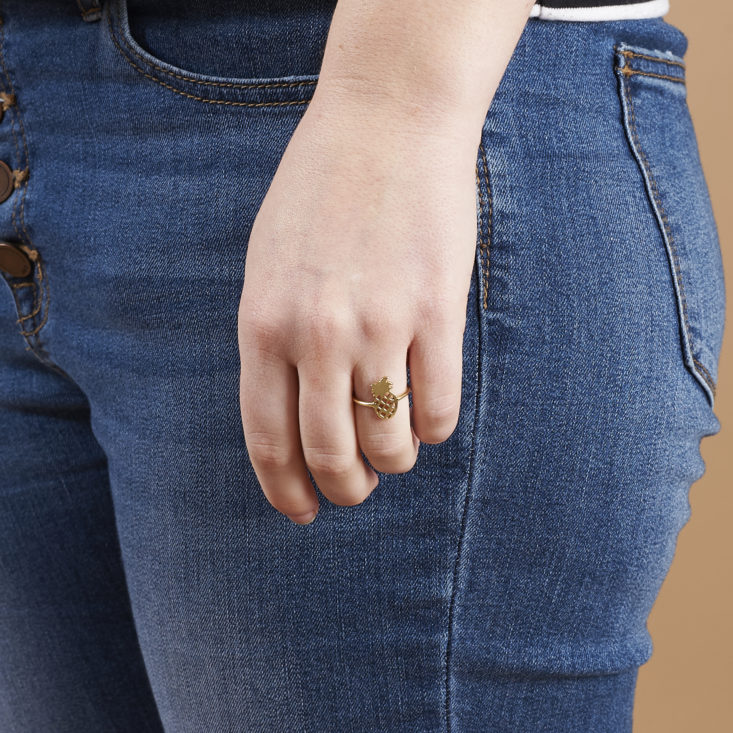 pineapple ring on hand