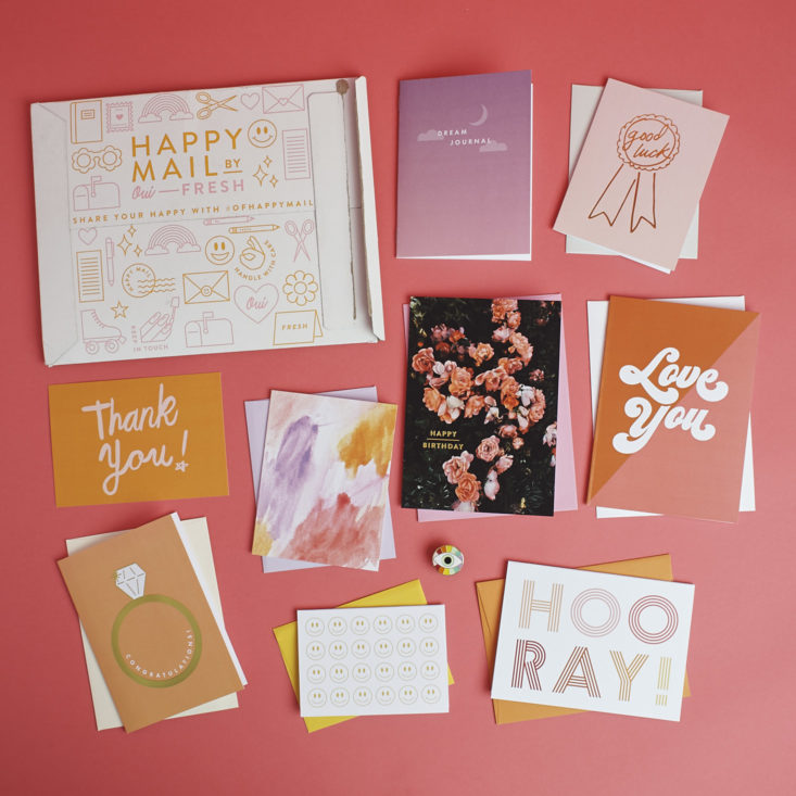 contents of Happy Mail by Oui Fresh March 2018