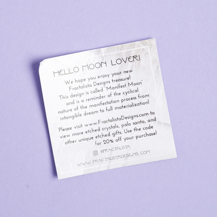 card about selenite stone