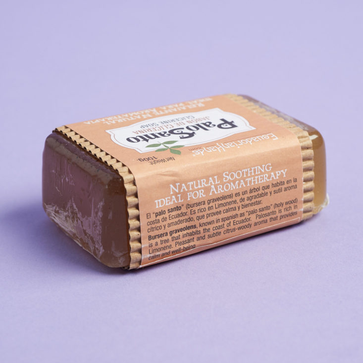 palo santo soap wrapper