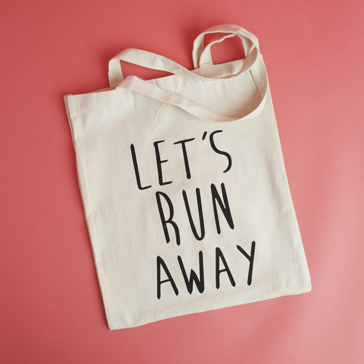 Let's Run Away cotton tote