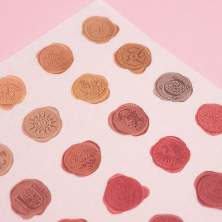 wax seal stickers up close