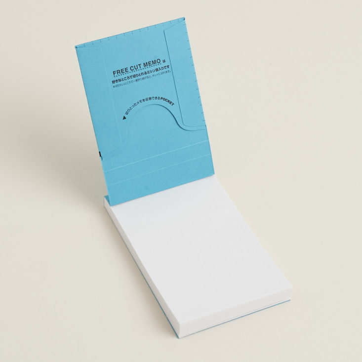 inside of koyuko tidbit perforated notepad with pocket