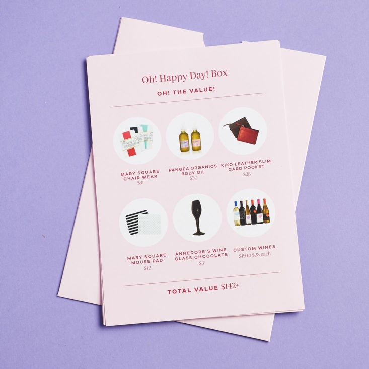 vine oh happy day product list