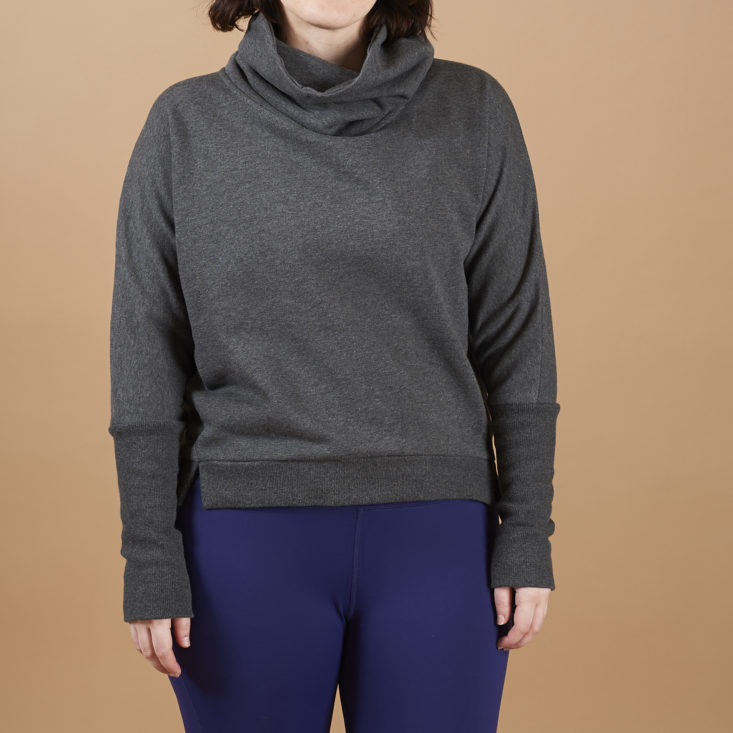 wantable fitness clothing subscription box april 2018 turtleneck sweatshirt