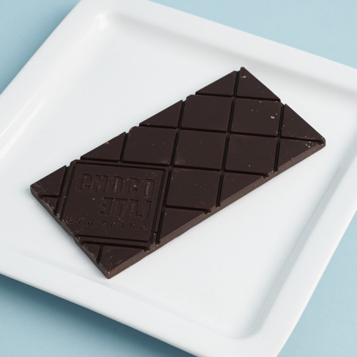 Choco Late Oragnic Chocolate bar on plate