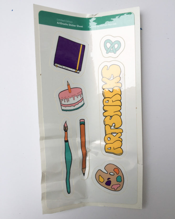 art snacks march 2018 stickers