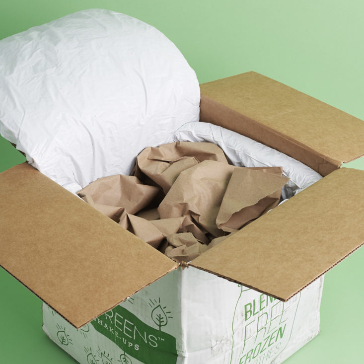 packaging inside Bright Greens box