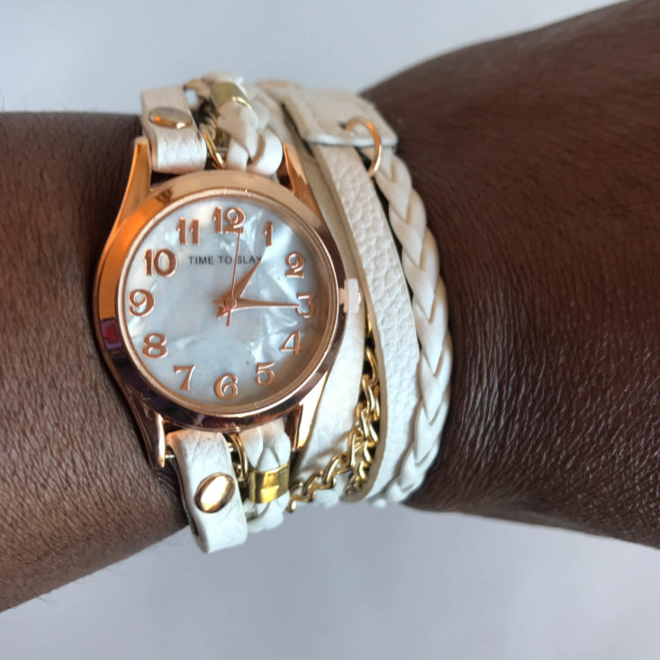 “Time To Slay” Leather Bracelet Watch