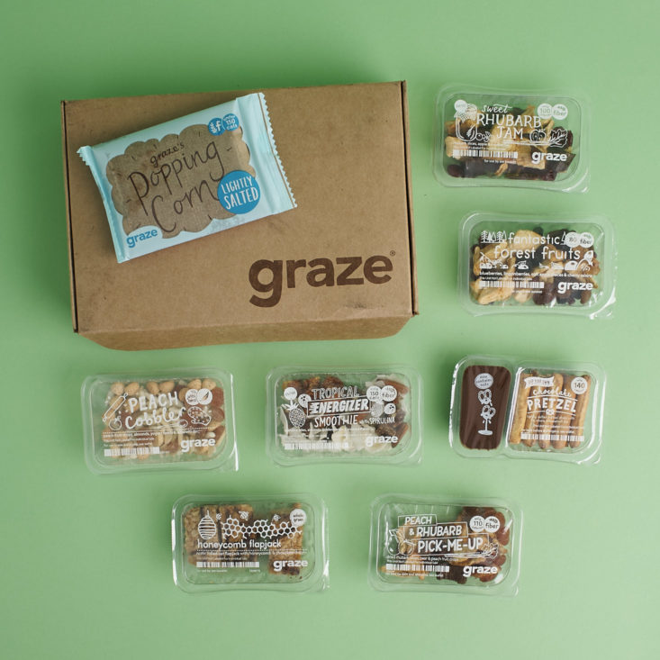 contents of may Graze 8 Snack box