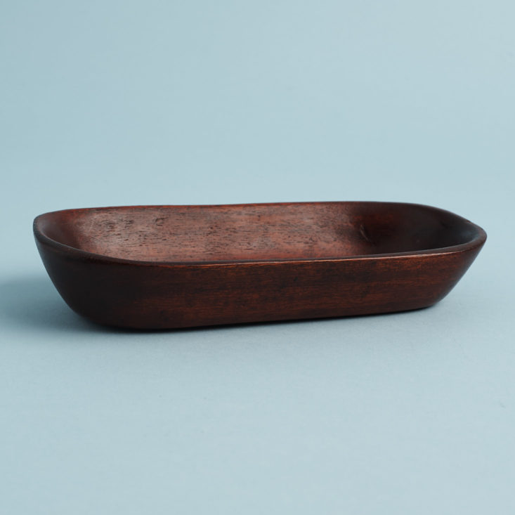 side view of wooden tray