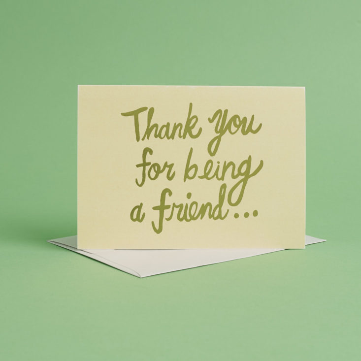 thank you for being a friend card