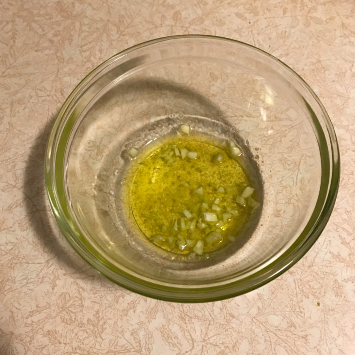 oil and garlic with parmesan
