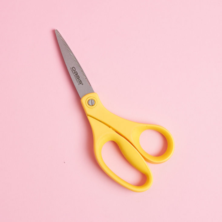 flower cutting scissors with yellow handles