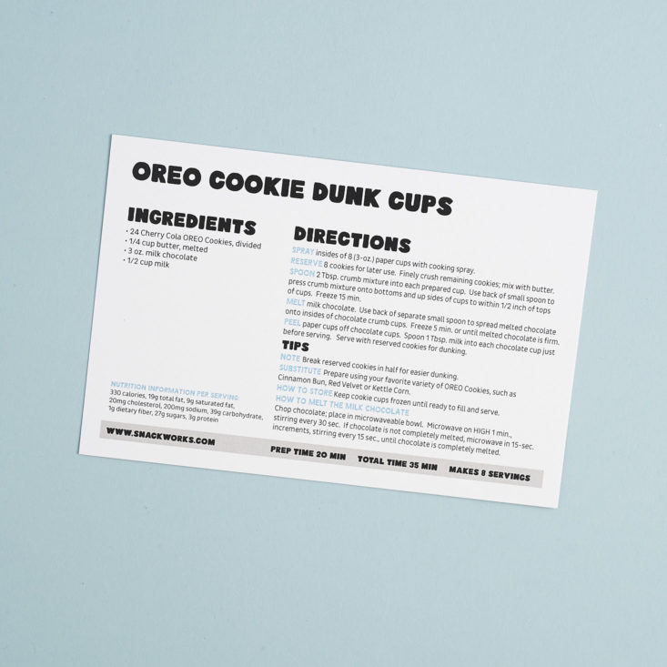 instructions for OREO Cookie Dunk Cups