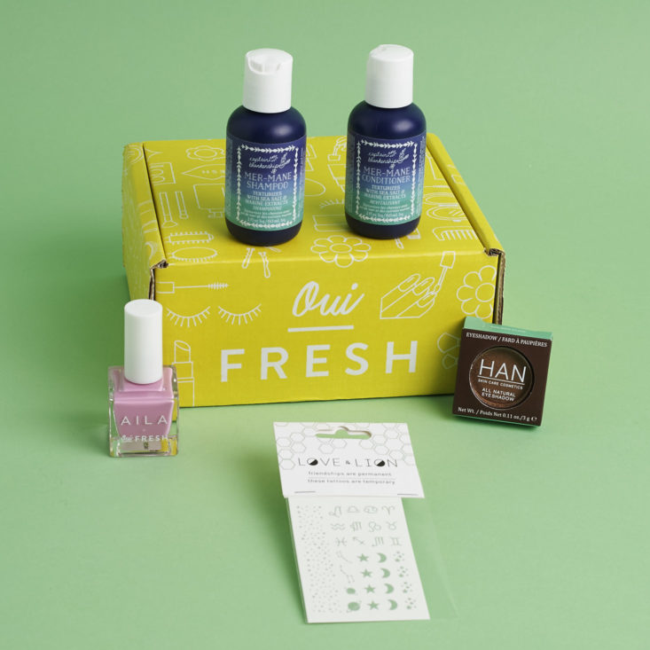 contents of Oui Fresh Beauty Box