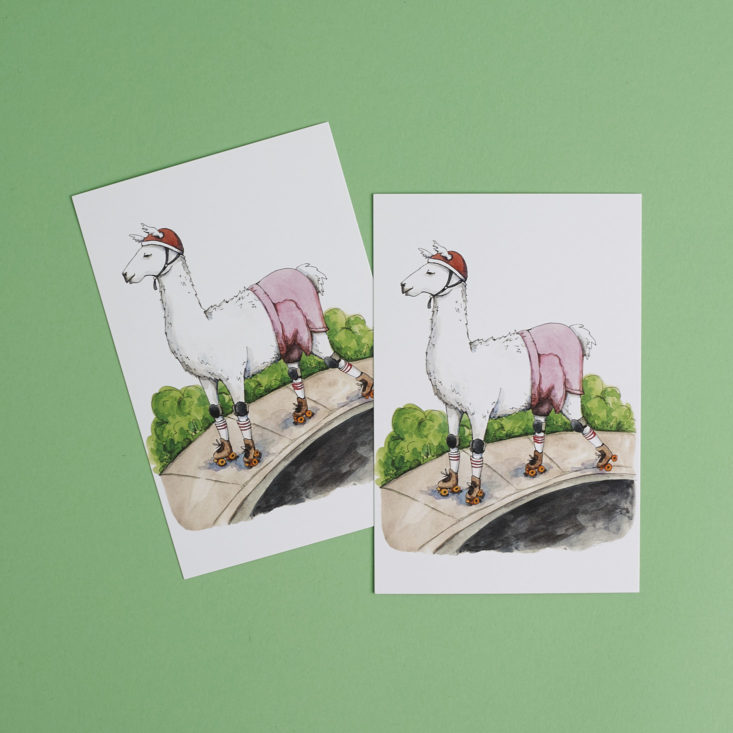 2 Skater Llama Postcards